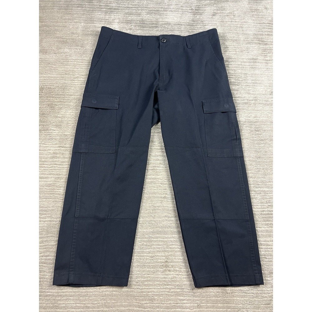 Vintage‎ VF Imagewear Pants Mens 32 Navy Canvas Work Double Knee Cargo Pockets